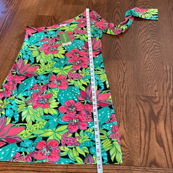Lilly Pulitzer Whitaker Skip in It dress one shoulder long sleeve floral size Sm - Picture 10 of 11